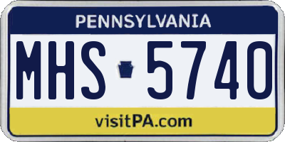 PA license plate MHS5740