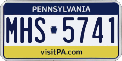 PA license plate MHS5741