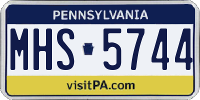 PA license plate MHS5744
