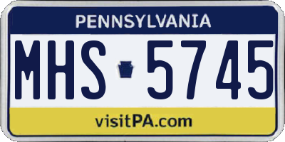 PA license plate MHS5745