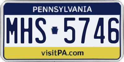 PA license plate MHS5746