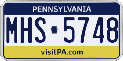 PA license plate MHS5748