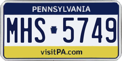 PA license plate MHS5749