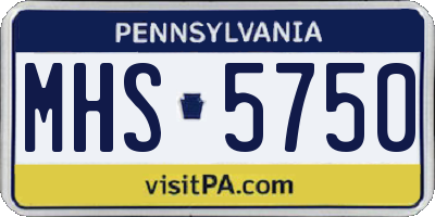 PA license plate MHS5750
