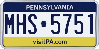 PA license plate MHS5751