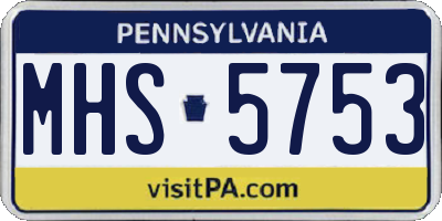PA license plate MHS5753