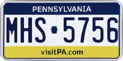PA license plate MHS5756