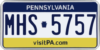 PA license plate MHS5757