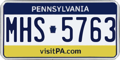 PA license plate MHS5763