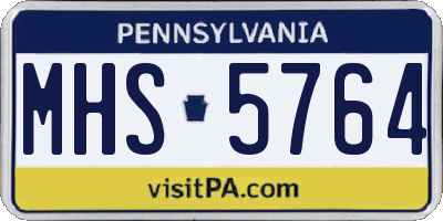 PA license plate MHS5764