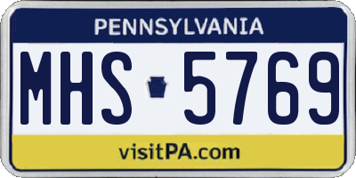 PA license plate MHS5769