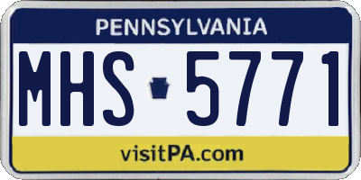 PA license plate MHS5771