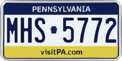 PA license plate MHS5772