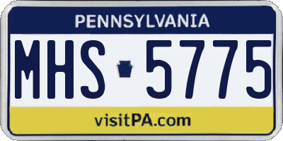 PA license plate MHS5775