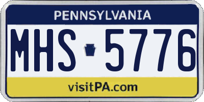 PA license plate MHS5776