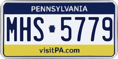 PA license plate MHS5779