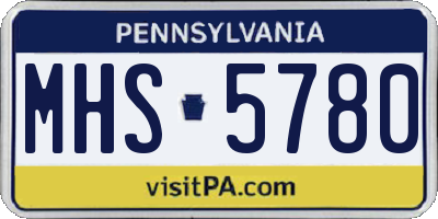 PA license plate MHS5780
