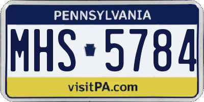 PA license plate MHS5784
