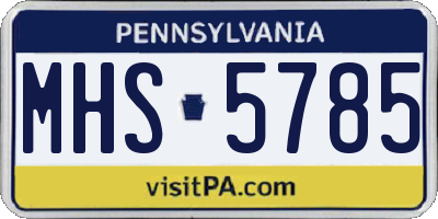 PA license plate MHS5785