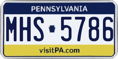 PA license plate MHS5786
