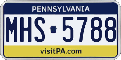 PA license plate MHS5788