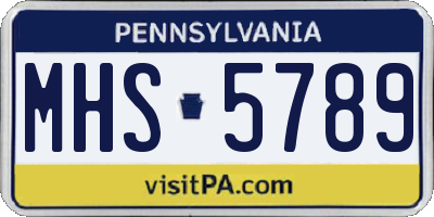 PA license plate MHS5789