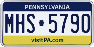 PA license plate MHS5790