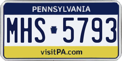 PA license plate MHS5793