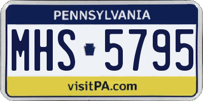 PA license plate MHS5795