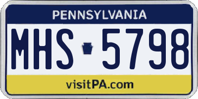 PA license plate MHS5798