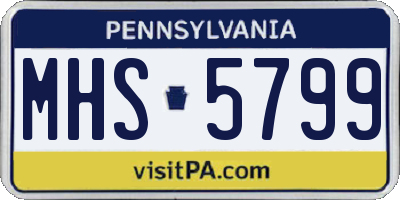 PA license plate MHS5799