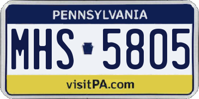 PA license plate MHS5805