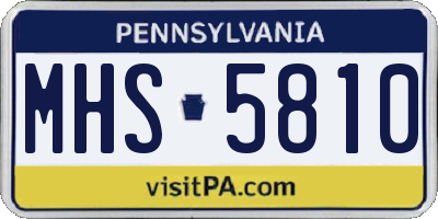 PA license plate MHS5810