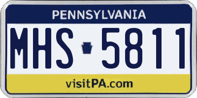 PA license plate MHS5811