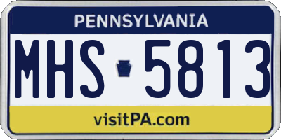 PA license plate MHS5813
