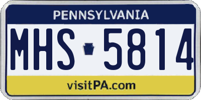 PA license plate MHS5814
