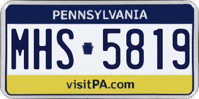 PA license plate MHS5819