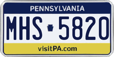 PA license plate MHS5820