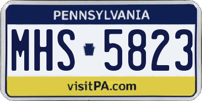 PA license plate MHS5823