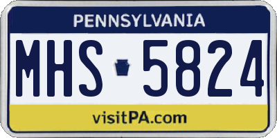 PA license plate MHS5824