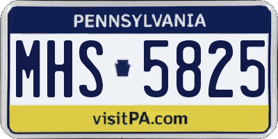 PA license plate MHS5825