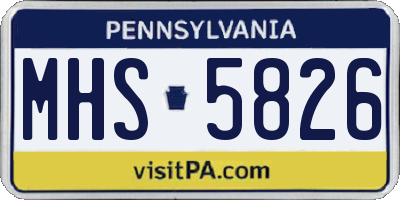 PA license plate MHS5826