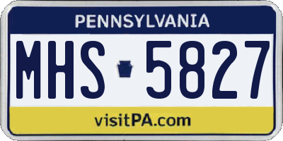 PA license plate MHS5827