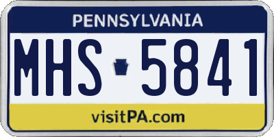 PA license plate MHS5841