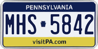PA license plate MHS5842