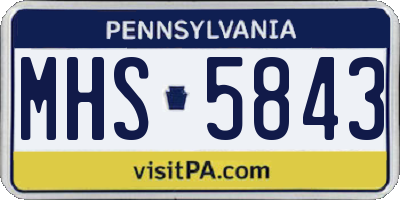 PA license plate MHS5843