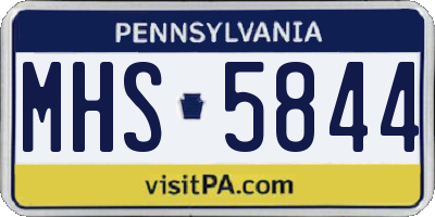 PA license plate MHS5844