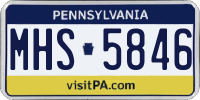 PA license plate MHS5846