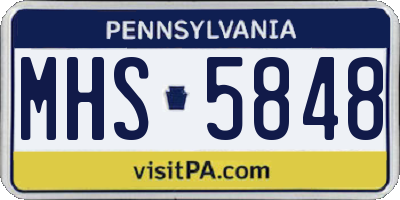 PA license plate MHS5848