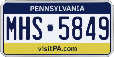 PA license plate MHS5849